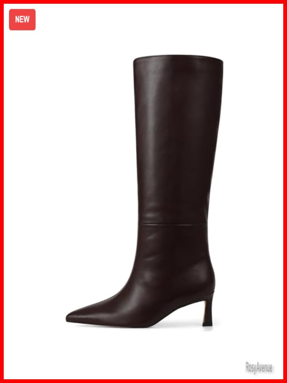 Womens Wide Calf Knee High Boots Faux Suede Kitten Heel Pointed Toe Tall Dress